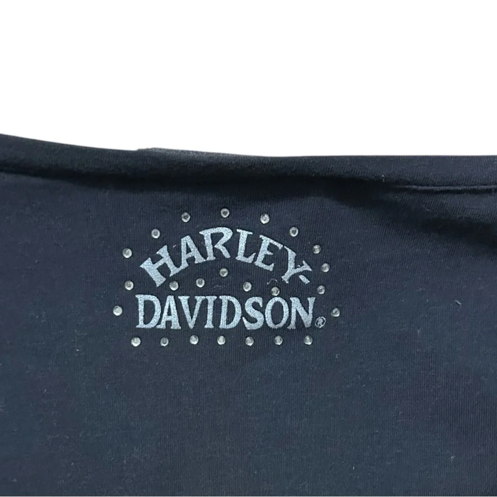 Harley-Davidson Navy Long Sleeve Tee with Skull Motif - Picture 5 of 7